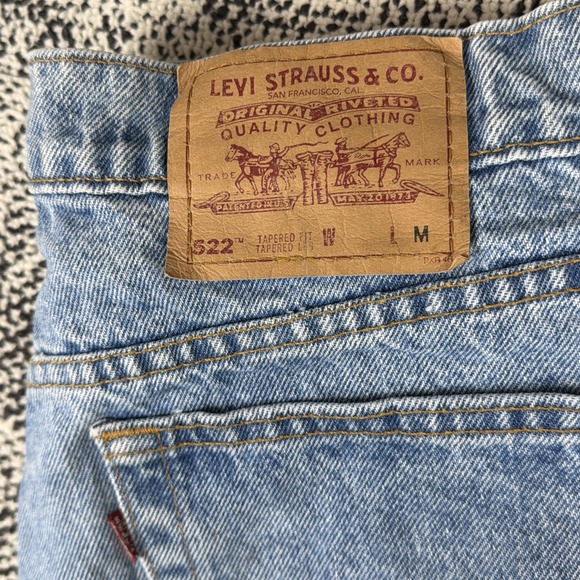 Vintage Levis 522 Tapered Fit Leg Blue Jeans Womens 22 Med (FITS 40 X 31) Denim - Picture 5 of 13